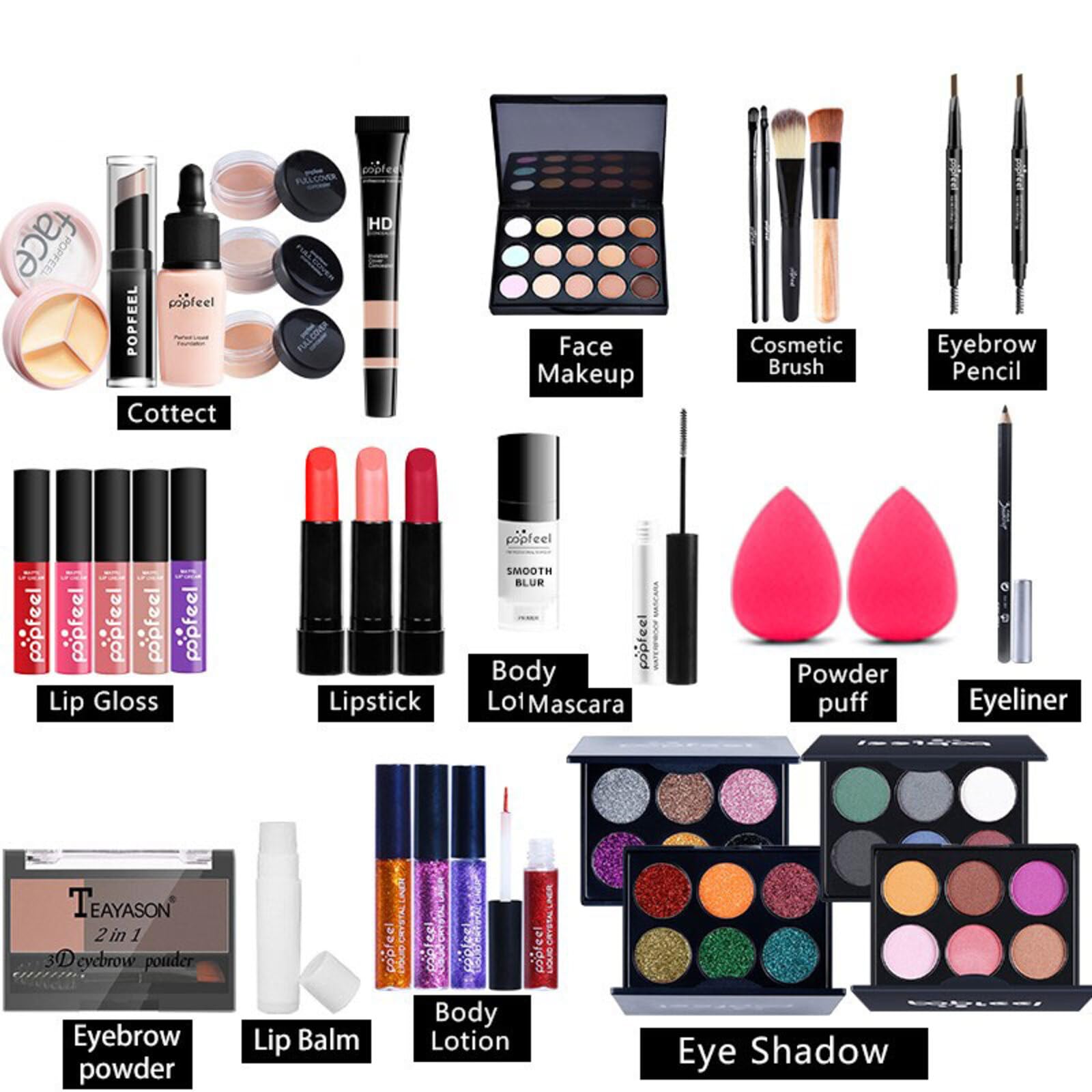 Kit per Trucco Completo, 37 Pezzi Cosmetico Valigetta per Principianti con Ombretti Correttore Rossetto Lucidalabbra Fard ecc - Sorpresa Regalo Trousse di Trucchi, per l'uso quotidiano e viaggio#3