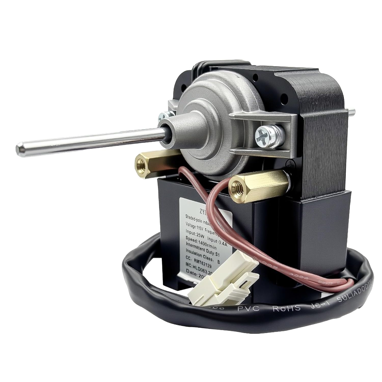 ZYD-2J-22 Refrigerator Fan Motor, 115V 60Hz, 22W Input 4W Output 1550RPM – Shaded-Pole Induction Motor for Freezer Evaporator Cooling, Replace ZYD2J-22 ZYD-2J