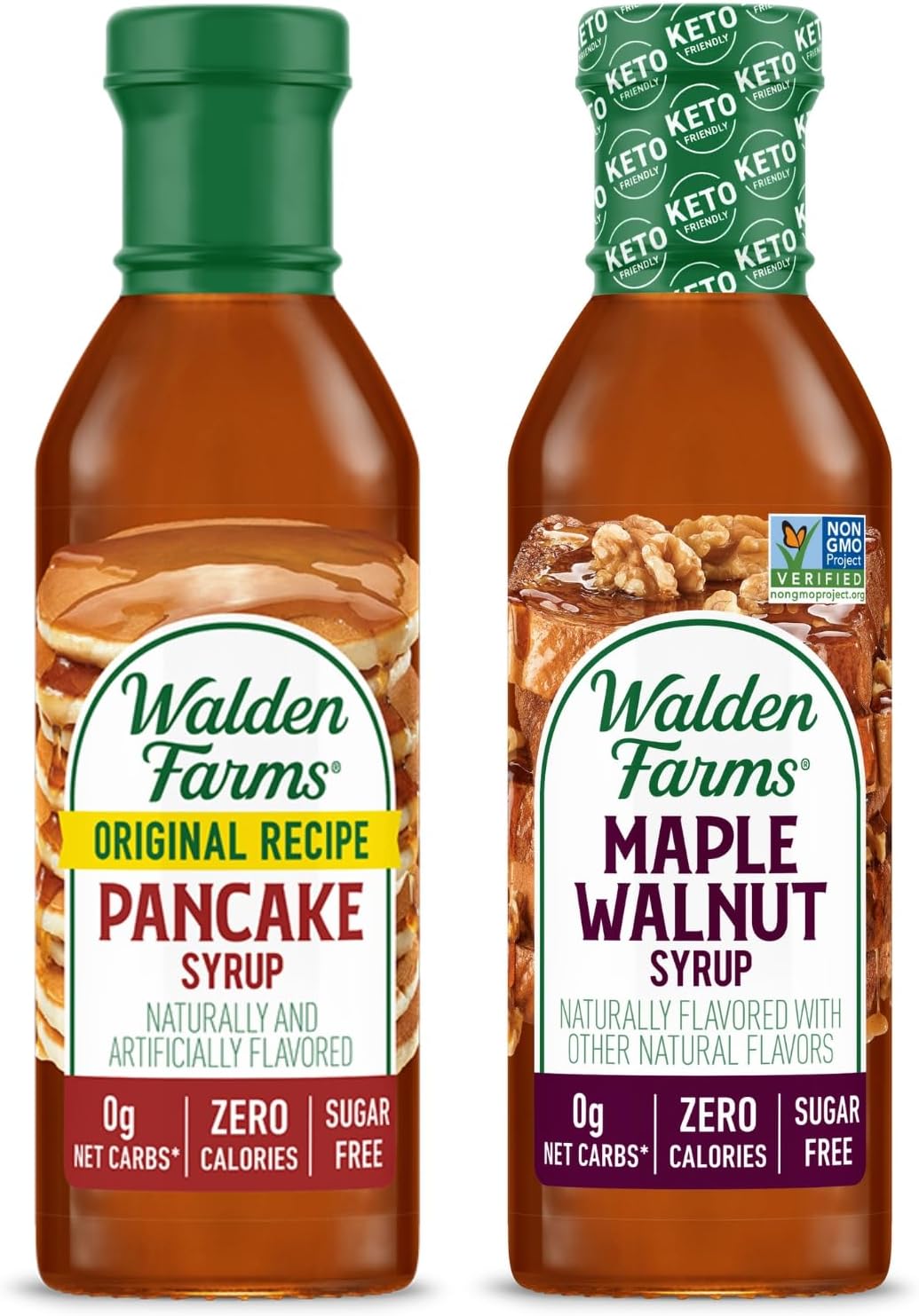 Syrup Variety Pack – Pancake & Maple Walnut – Zero Calorie, Sugar-Free, Low Carb, Keto-Friendly, Gluten-Free, Vegan – 12 oz Bottles (Pack of 2)