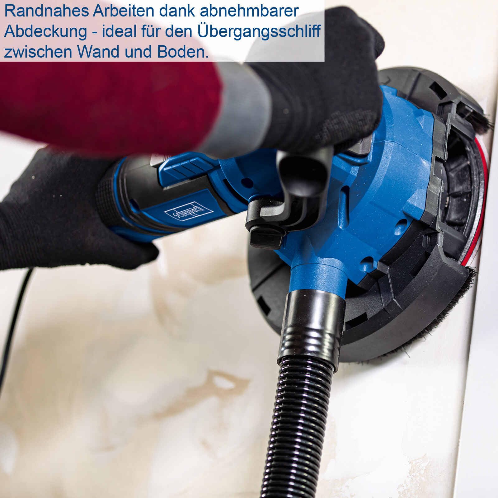 Scheppach 3in1 Universal Wand-, Boden- & Deckenschleifer BFR1200 | Leistung 1050W | 180mm Schleifscheibe | Integrierte Absaugfunktion mit 25L Staubbeutel | Wandschleifer mit 6 Schleifscheiben