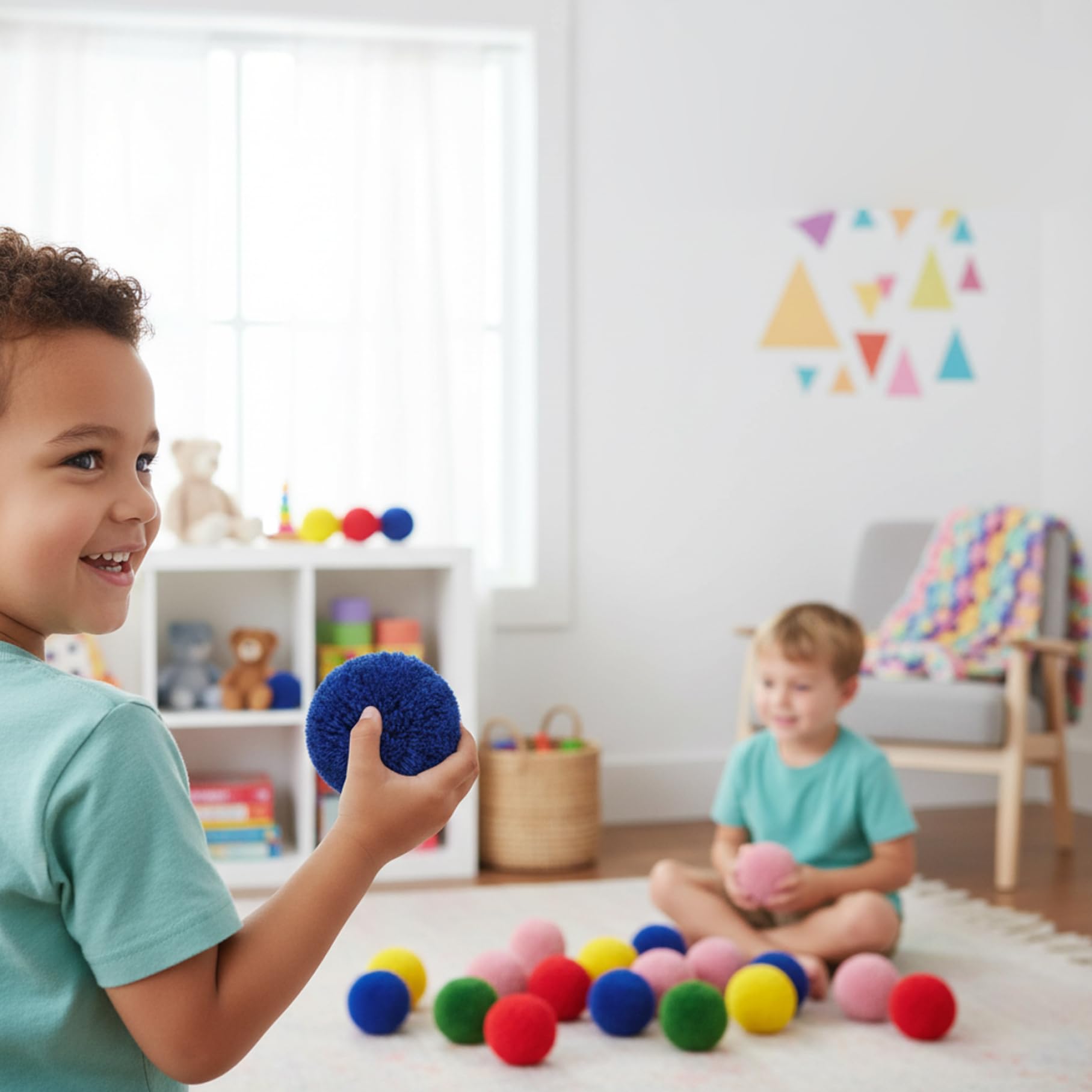 Confezione da 24 Palline di Filato, Palline morbide e Soffici da 10 cm per Bambini e Adulti, da Gioco sicure per Giochi all'aperto al Coperto, Pallamano, Casuale