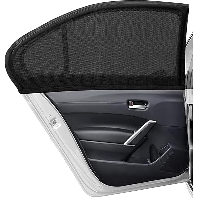 Kewucn 4 Pack Car Window Shades, Sun Rays Blocker & UV Protection for Baby Family Pet, Breathable Mesh Auto Window Covers, Elasticized Universal Window Screens for Most Cars (SUV Front&Back)