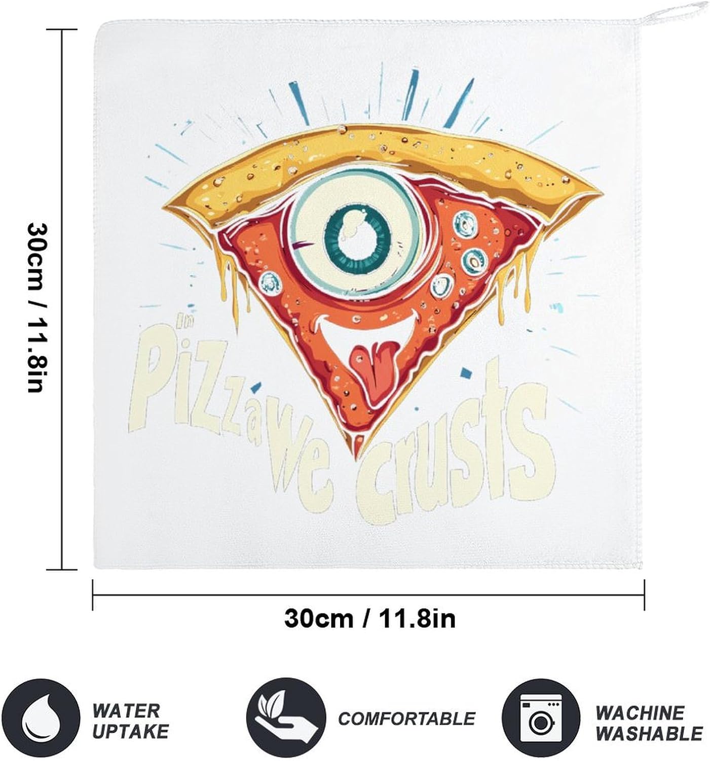 in Pizza We Crust Towel Hand Towels Decorative Towel for Bathroom Kitchen Shower Gym 4PCS