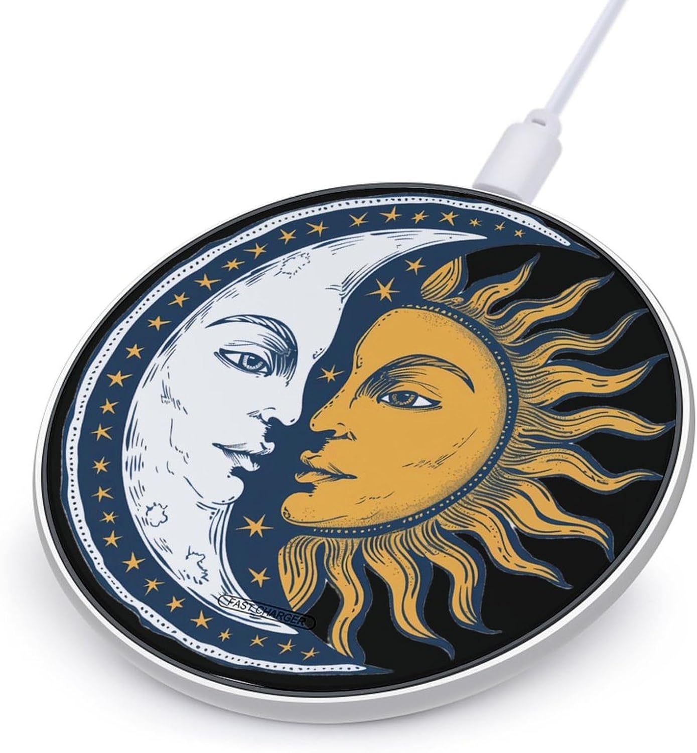 Sun and Moon Portable Charger Wireless Charging Pad for Travel Bedside Office