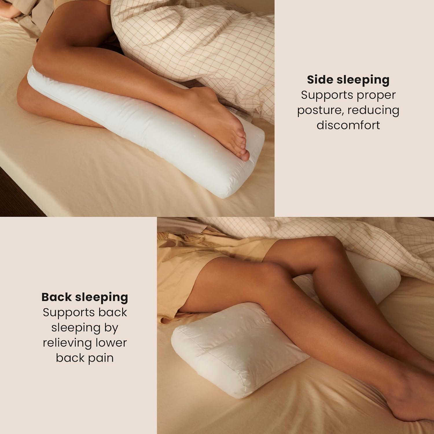 FOSSFLAKES Knee Ankle Pillow with Cover – Orthopedic Support Cushion for Side and Back Sleepers – Therapeutic Leg Alignment, Breathable & Washable by Nordic Sleep