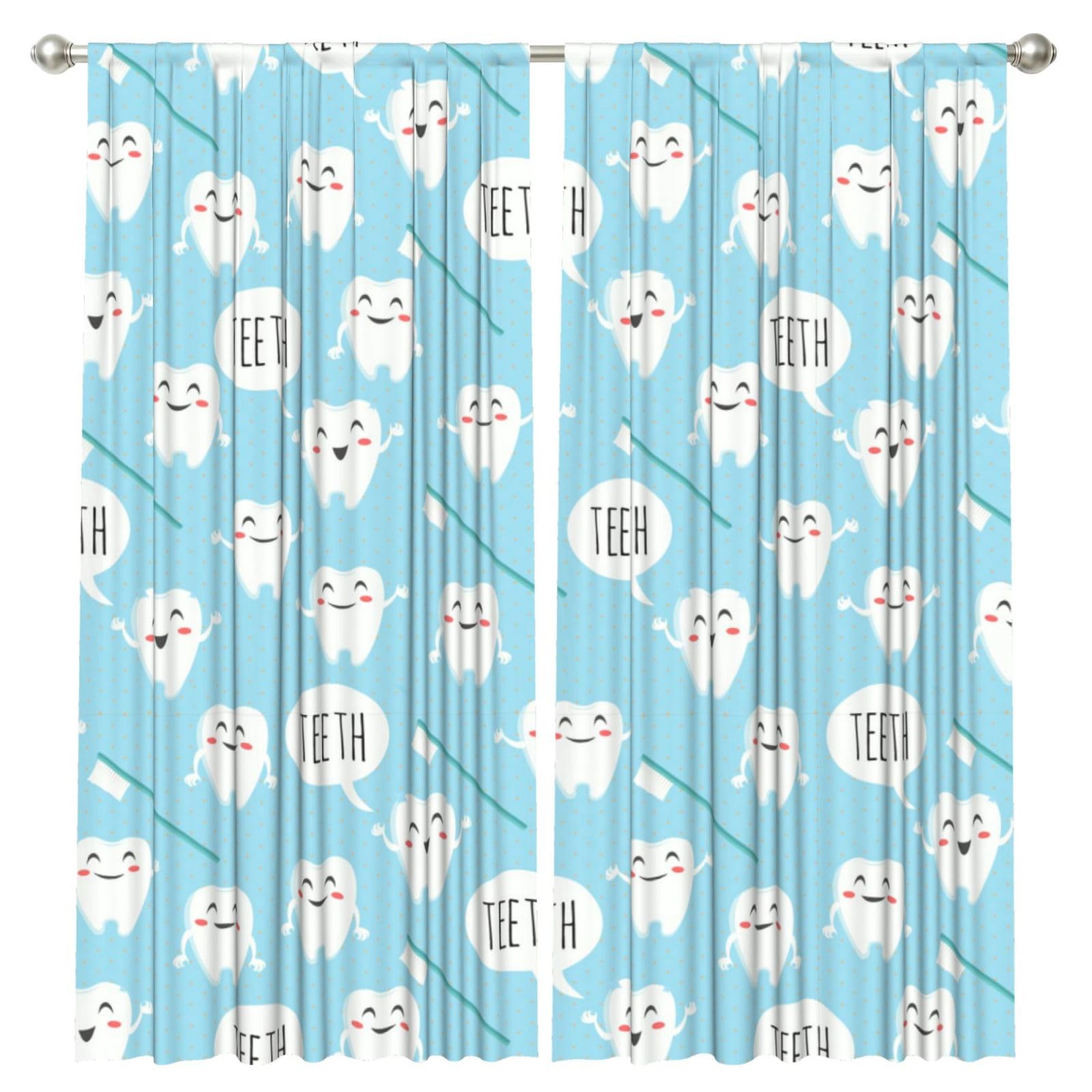 InOmak Tooth, 2 Panels Window Curtains 52 x 84 Inch Blackout Curtains for Living Room Bedroom