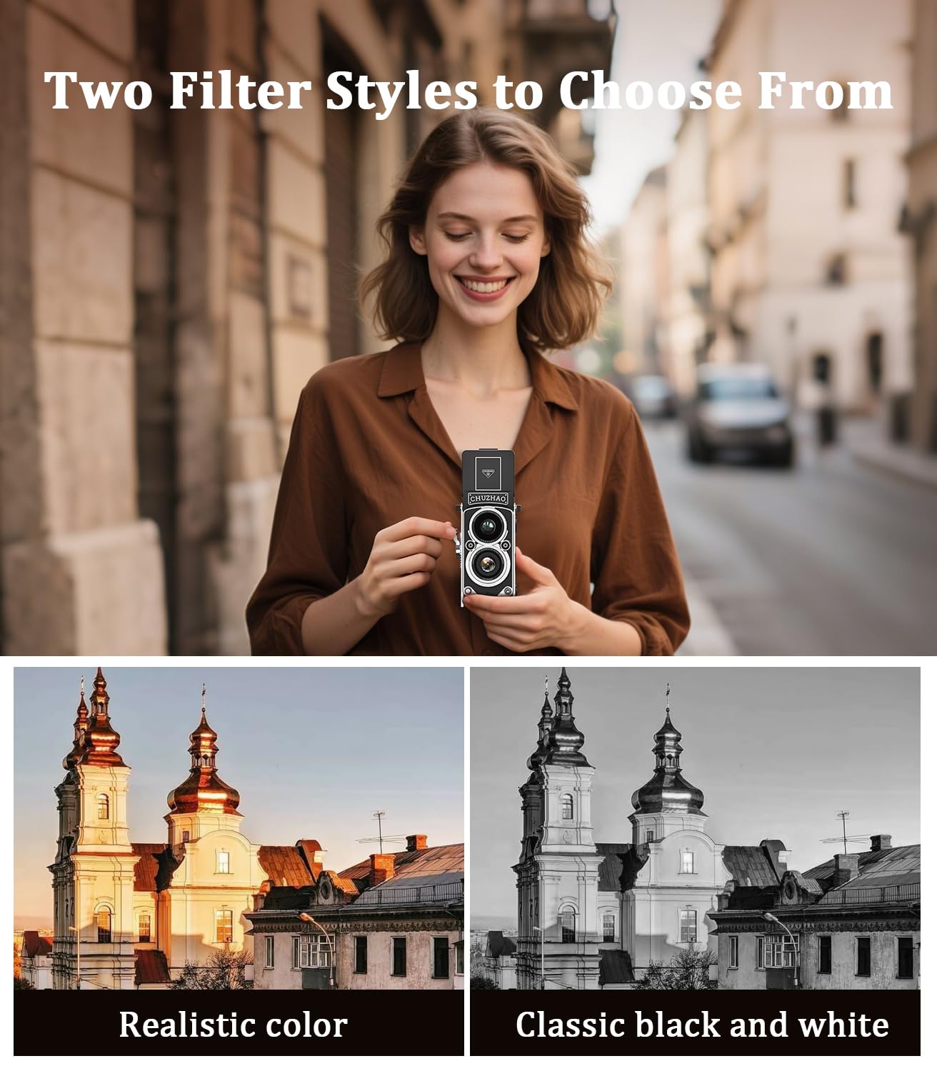 Mini cyfrowy aparat w stylu retro, 1080p FHD, z kartą pamięci 16 GB, 12 MP autofokus, dla początkujących, nastolatków, dorosłych i dzieci