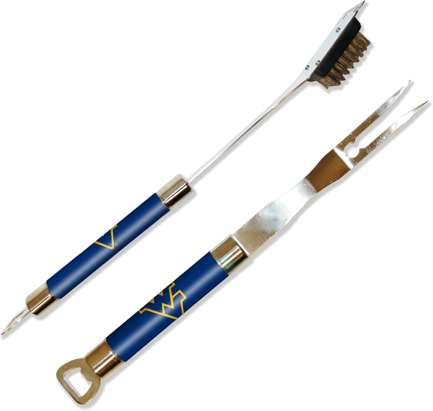 Northwest NCAA West Virginia Mountaineers Barbeque Fork and Grill Cleaner Set