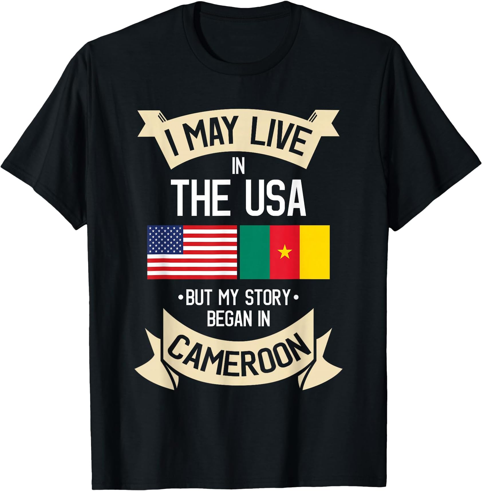 Cameroon American Flag USA Cameroonian Roots Gifts T-Shirt