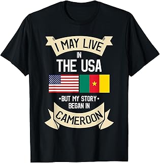 Cameroon American Flag USA Cameroonian Roots Gifts T-Shirt