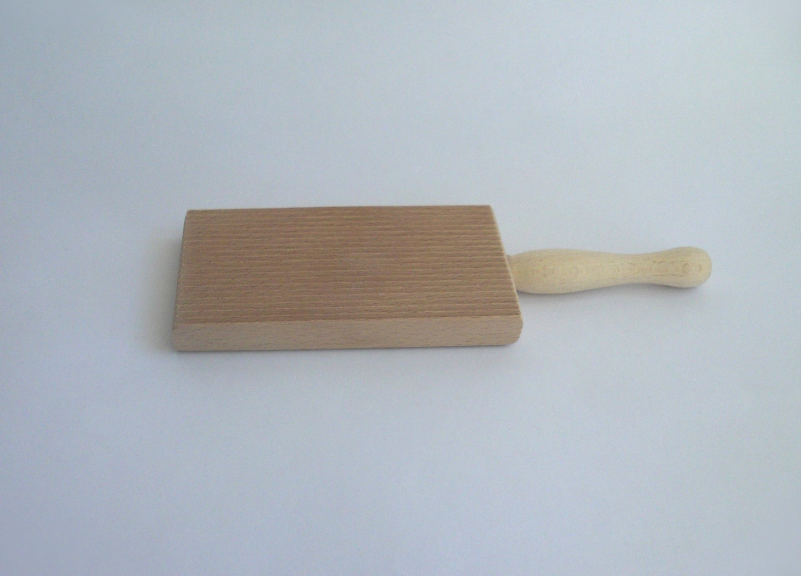 Tredoni Professional Gnocchi Wood Paddle Flat Ridge Board Pasta Maker 6x12 cm, Natural Wood - Image 4