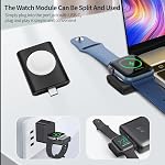 Chargeur sans fil pour iPhone Magsafe, support de station de rechargeur sans fil avec QC 3.0 25W Adaptateur de charge rapide pour iPhone 17/16/15/14/13, Airpodes 4/3/2/Pro,Montre Apple 10/9/8/7/SE/6/5/4/3/Ultra