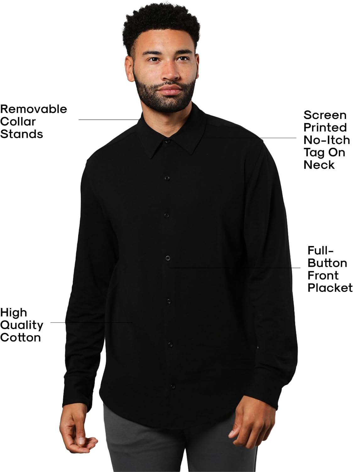 True Classic Long Sleeve Shirts for Men – Casual Mens Dress Shirts, Stretch Button Down Shirt Men, Slim & Relaxed Fits - Image 3