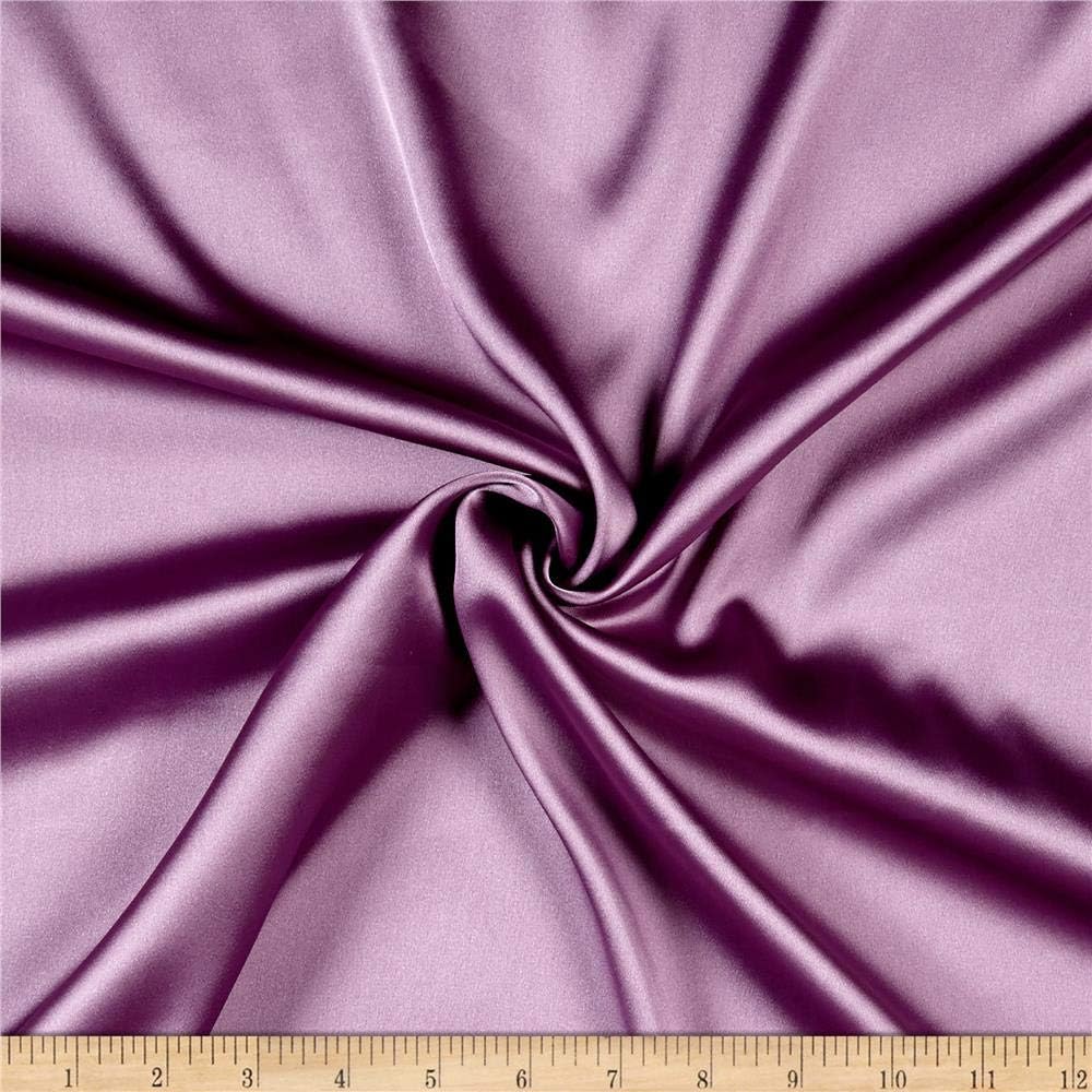 Monaco Stretch Duchess Satin Dark Lilac, Fabric by the Yard