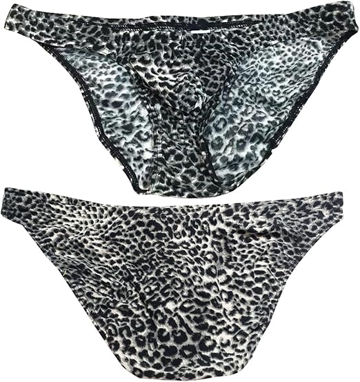 Perizoma Tanga Uomo Stampa Leopardo - Intimo Sexy Vita Bassa, 2 Pezzi, Tessuto Morbido Ed Elastico - Foto 6