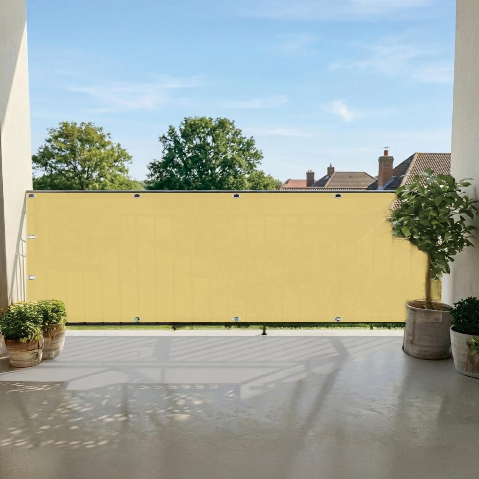 Protection UV et pare vue de balcon imperméable 105x900cm pour terrasses abritées