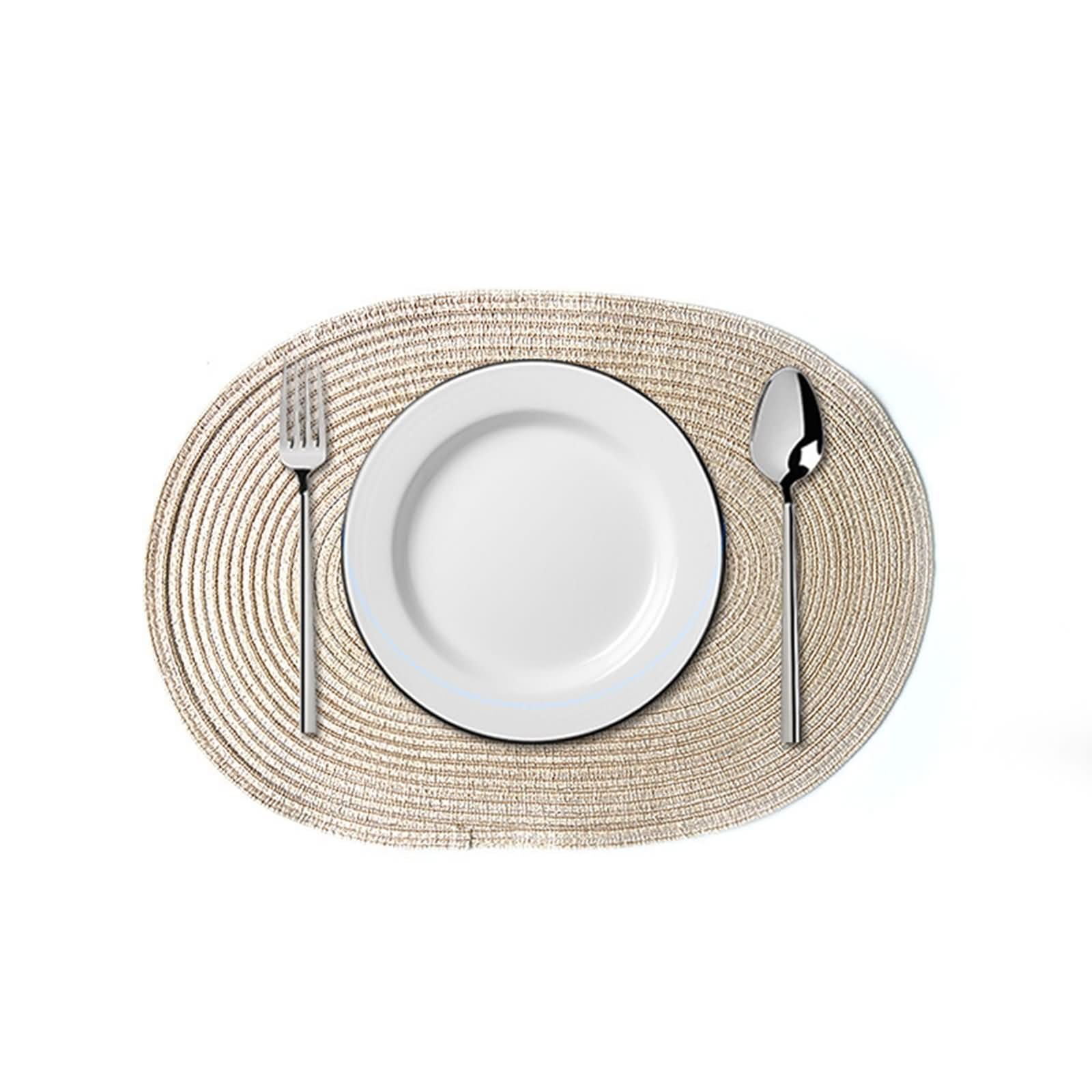 Set de table rectangulaire 35 x 50 CM lot de 6 napperons en fil coton tissé main déco moderne