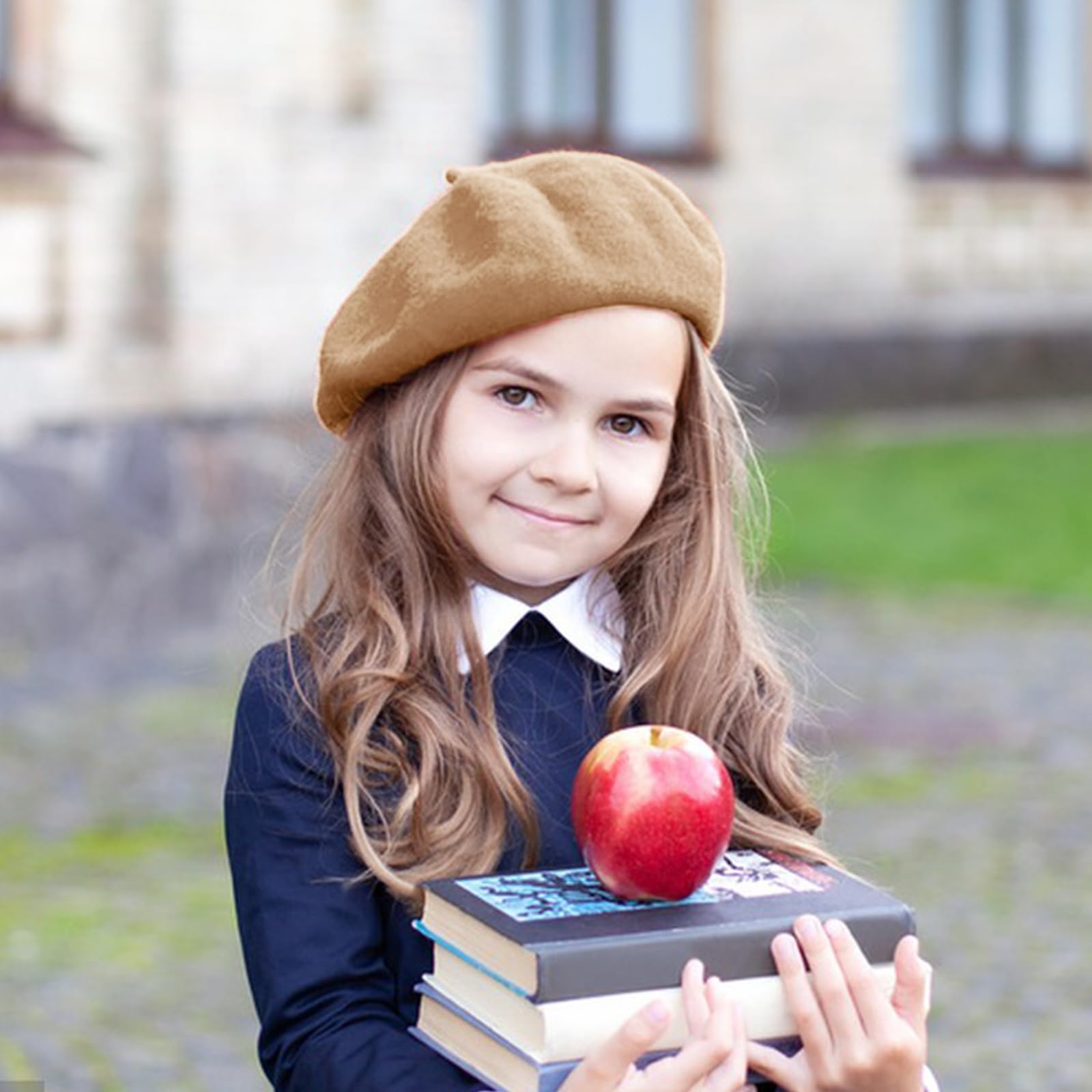 Winmany Niñas Pequeño Boina Sombrero Niños Color Sólido Francés Beret Cap Otoño Invierno Lana Artista Sombrero