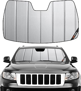 Pigenius Windshield Sun Shade for Jeep Grand Cherokee 2011-2013 Without Rearview Mirror Mounted Camera- Safeguard