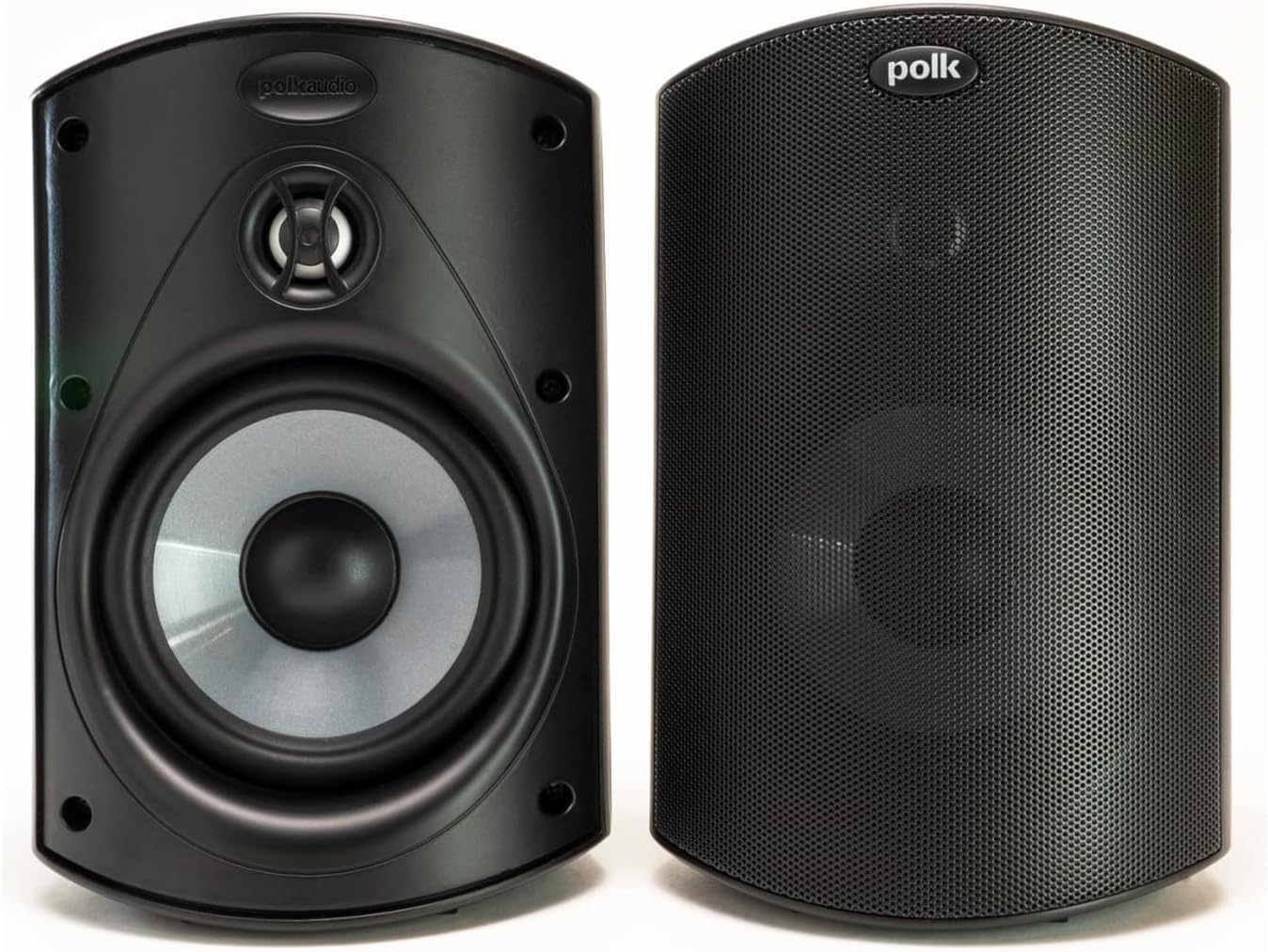 Polk Audio Atrium 4 Outdoor Speakers with Powerful Bass (Pair, Black), All-Weather Durability, Broad Sound Coverage, Speed-Lock Mounting System (Pack of 8)