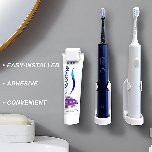 Miniatura 4 de Pasta de dientes adhesiva de mantenimiento en seco y soporte para cepillo de dientes eléctrico, organizador de espuma de limpieza para