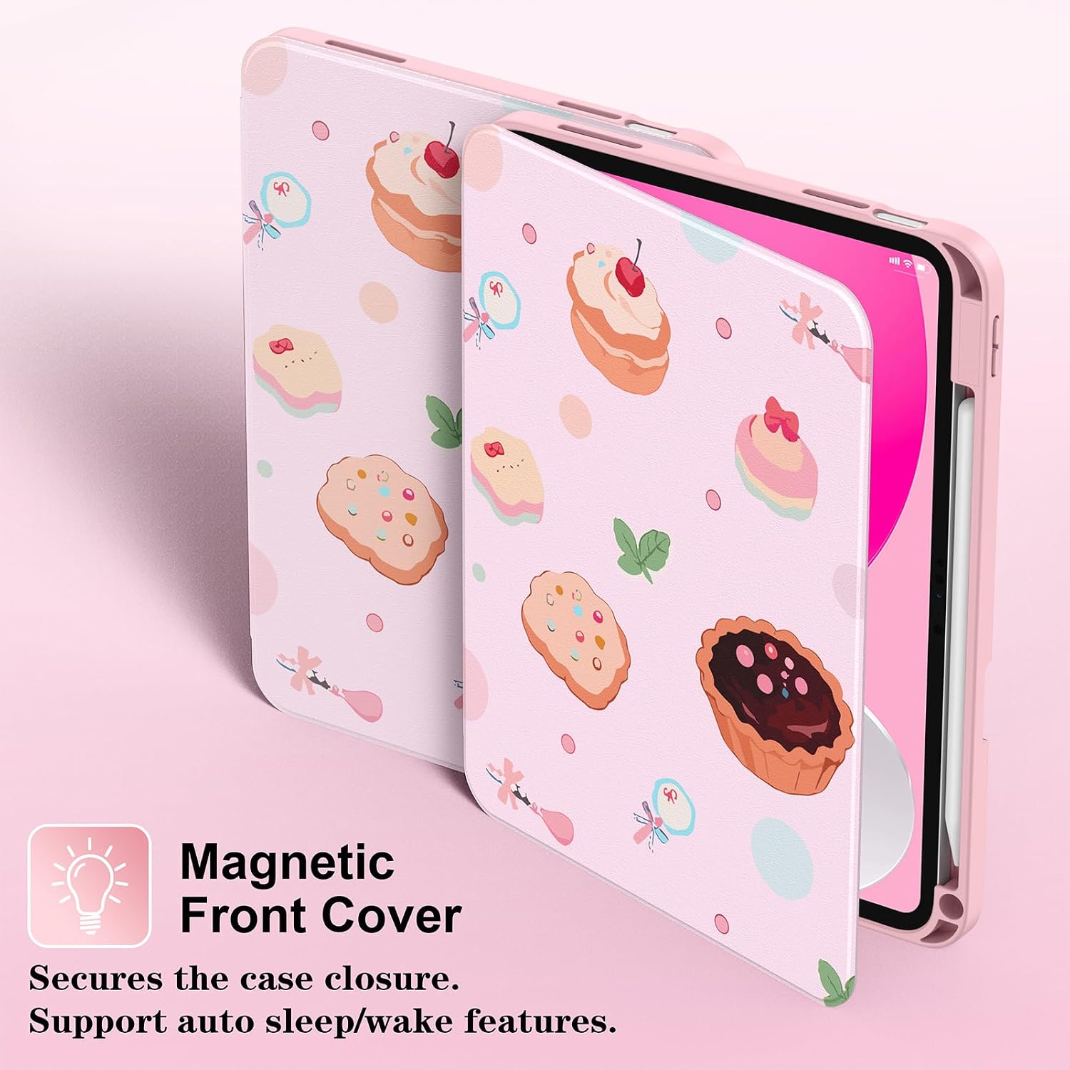 Supveco Case for iPad (A16) 11" & iPad 10th Generation 10.9",Pink Cake image 4