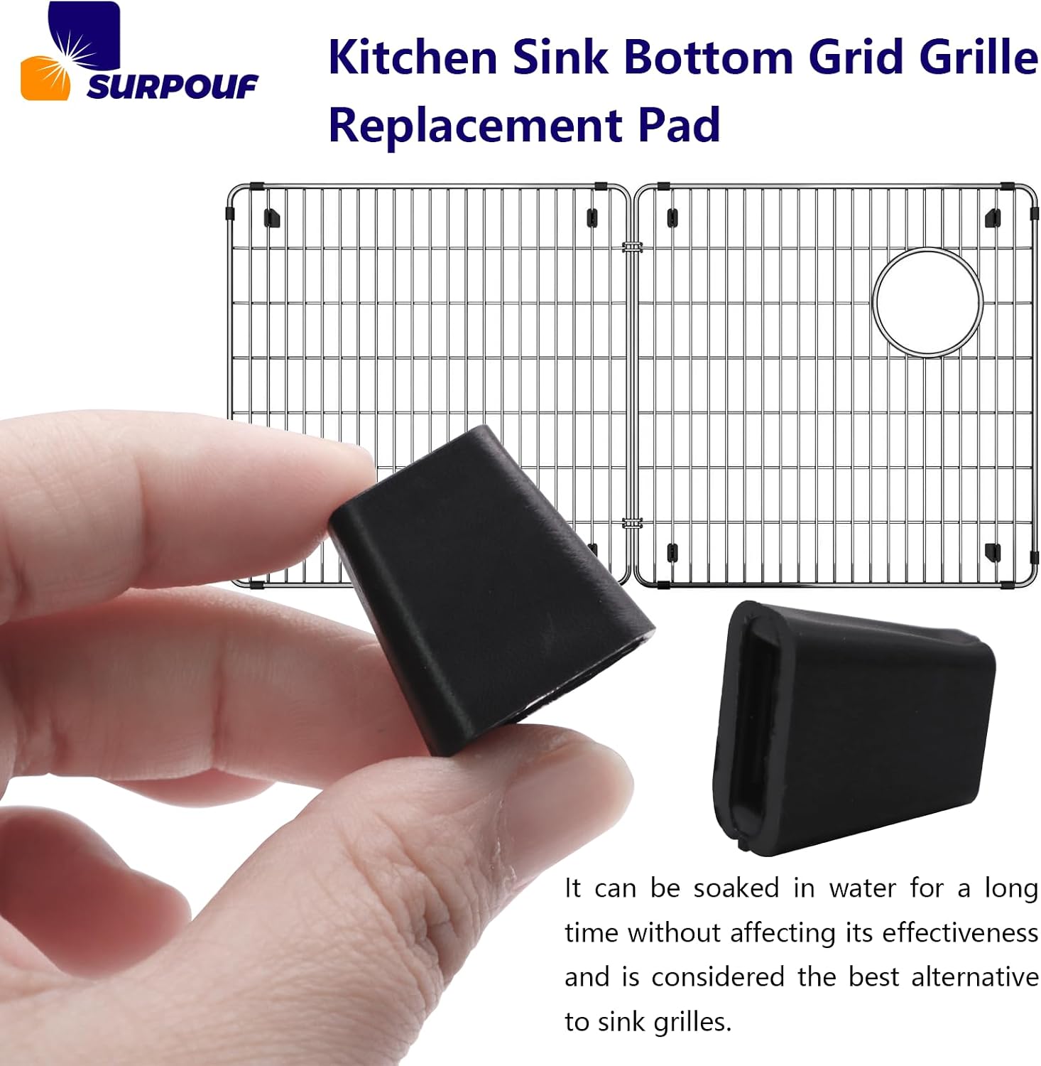 Kitchen Sink Bottom Grid Grille Replacement Pad, Sink Grid Rubber Feet, Sink Protector (8Pcs) Fits For Elkay Sink Parts