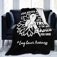 Lung Cancer Awareness Blanket Tapestry Sofa Bed Fuzzy Plush Luxury Flannel Super Cozy All Seasons Microfiber Warm Decorative Lightweight Bedroom 50"x40"