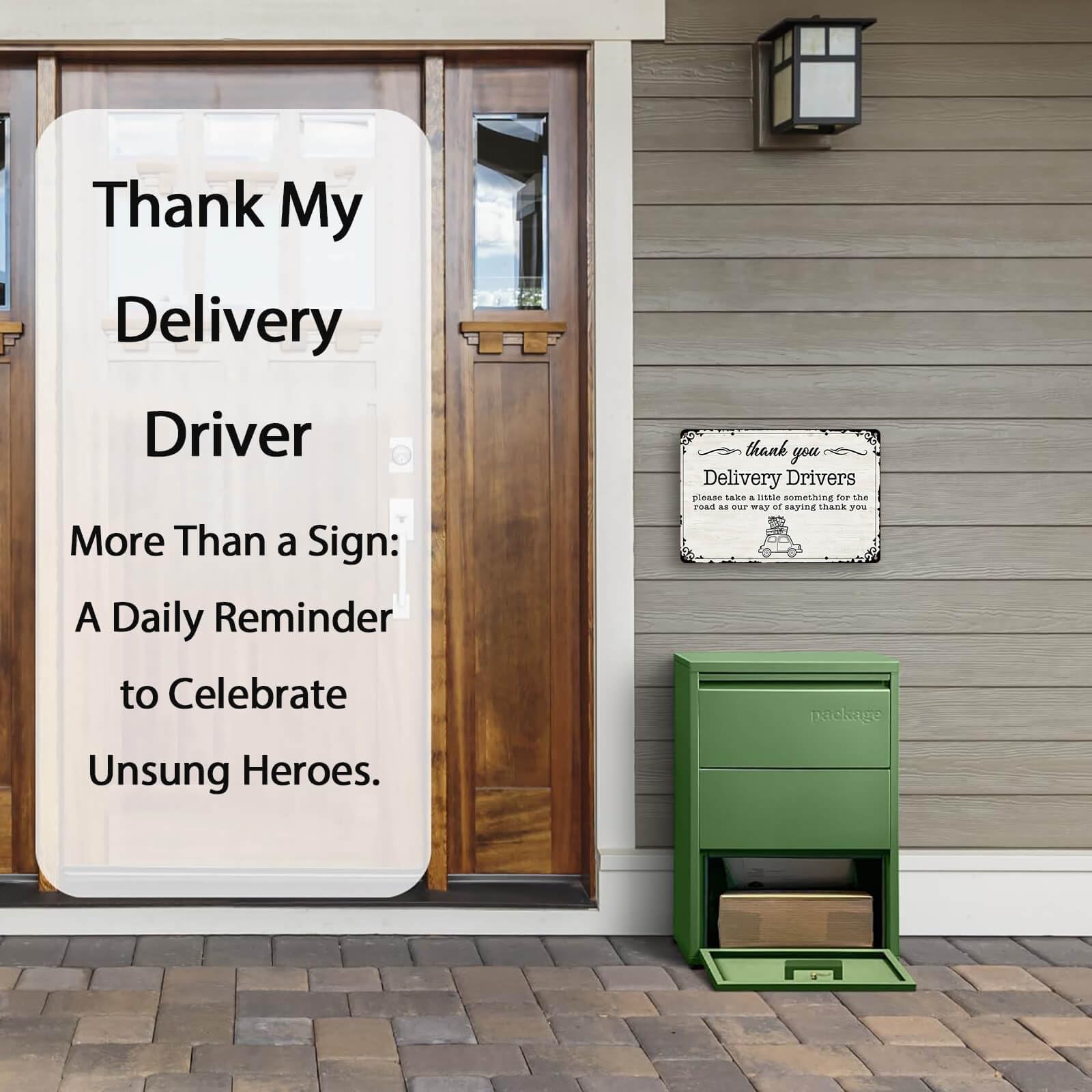Metallschild Thank You Delivery Driver – Vintage-Schild 30x20 Cm Für Haustür Oder Snackstation