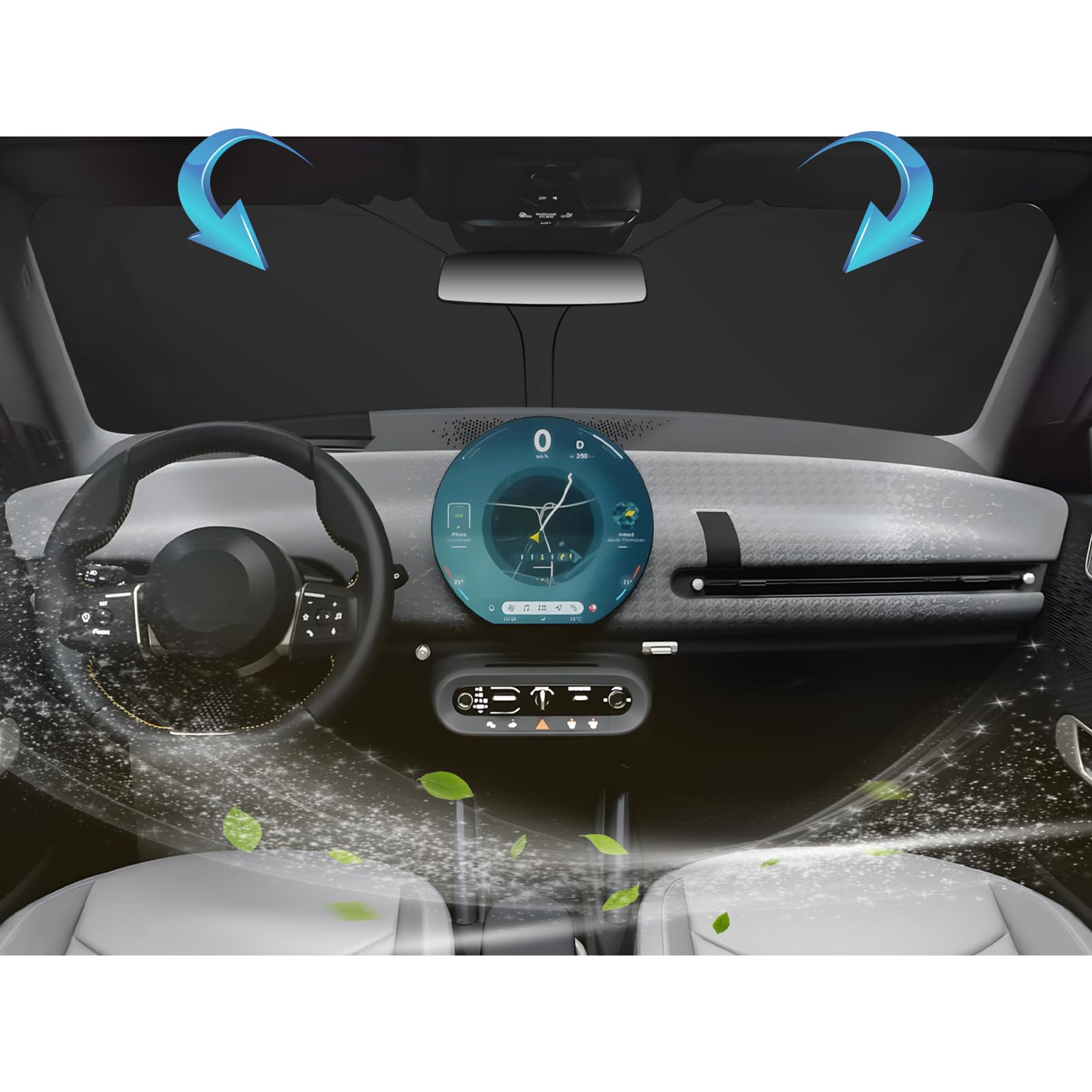 BIXUAN Mini Countryman Pare-soleil BIXUAN Pour Mini Cooper Countryman F60 2017-2022 - Protection UV Pare-brise Avant - Argenté Pare Soleil Megane 4
