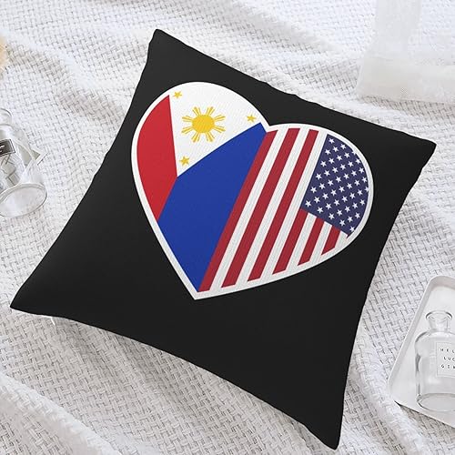 Miniatura 3 de POOEDSO Fundas de almohada I Love America and The Philippines de 18 x 18 pulgadas, fundas de cojín de felpa de doble cara para decoración familiar
