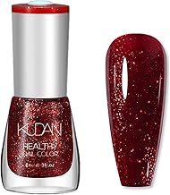 Red Glitter Nail Polish, Wine Red, Quick-Drying with Creamy Finish, Long-Lasting, Chip Resistant for DIY Nail Art, Manicure at Home, 8 ml (11)