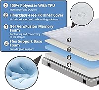 Vista 3 de EGOHOME Colchón de espuma viscoelástica de 2.5 pulgadas, portátil, enrollable, con parte inferior impermeable y antideslizante, tapete de camping