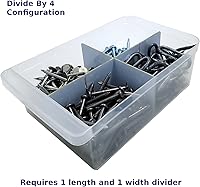 Vista 4 de (4 piezas de largo + 4 de ancho). Divisores configurables de cajones grandes compatibles con gabinetes de almacenamiento de plástico IRIS USA