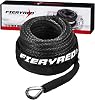 FieryRed Synthetic Winch Rope 3/8 Inch 85 FT 26500 lbs Winch Line Cable Rope with Protective Sleeve for 4WD Off Road Vehicle SUV