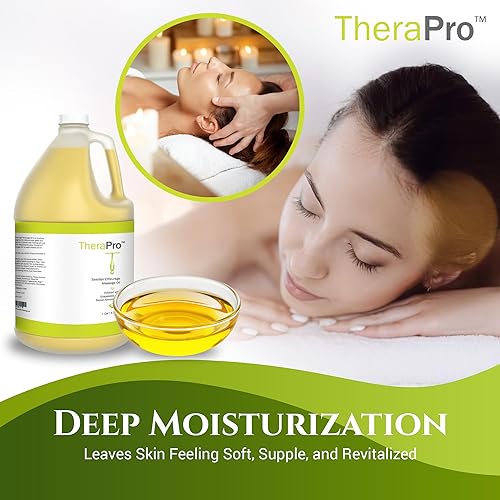 Miniatura 5 de Aceite de masaje Swedish Effleurage de TheraPro  8 onzas  Aceite de masaje natural sin perfume para terapia de masaje, aceite de semilla de uva,