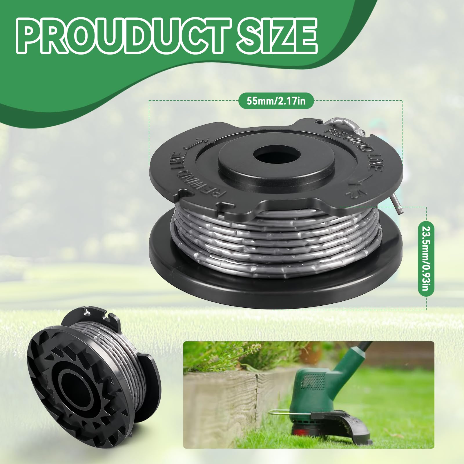 CDIYTOOL F016800569 Szpula do podkaszarki kompatybilna z Bosch ART 23 SL 26 SL, EasyGrassCut 18, 23, 26, 18-230, 18-260, 0,065"/1,65 mm, 4,9 m szpula do podkaszarki, zamiennik F016800385 (4 szt.)