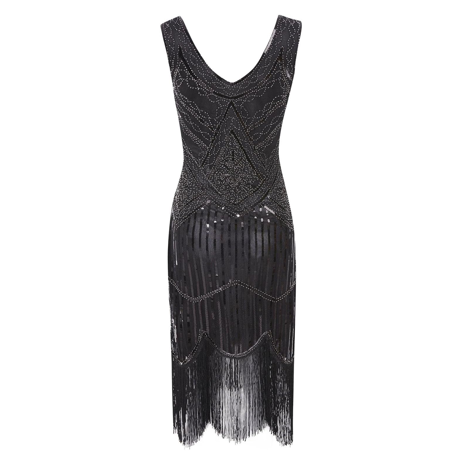 Robe de soirée Charleston à paillettes confortable qui ne gratte pas