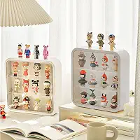APACALI Vitrine Transparente Para Bonecos, Caixa Colecionáveis Com Prateleiras, Organizador De Plástico 30 Cm Parede Ou Mesa, Minifigura Acrílico Em Formato Pedra, Branca
