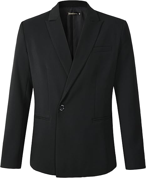 Beninos Mens Sport Coat Casual Blazer Peak Lapel Business Suit Jacket