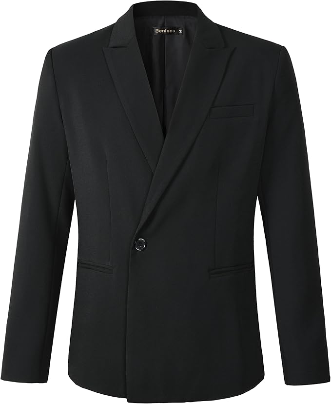 Beninos Mens Sport Coat Casual Blazer Peak Lapel Business Suit Jacket