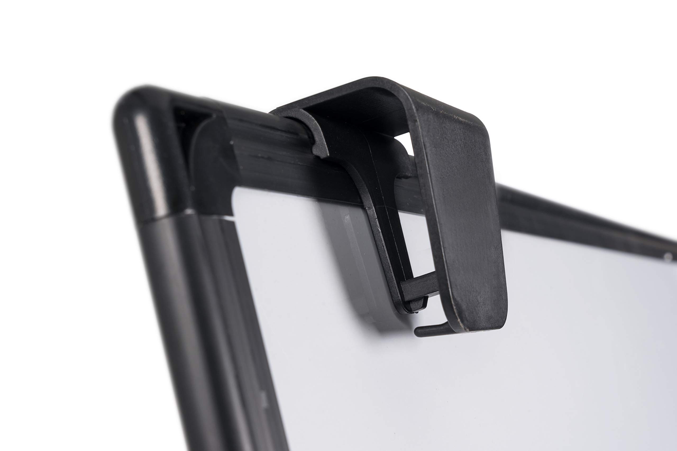Caballete trípode, superficie lacada magnetica, adecuado para rota folios marco en aluminio lacado en negro, ajustable en altura, 70 x 100 x 180 cm