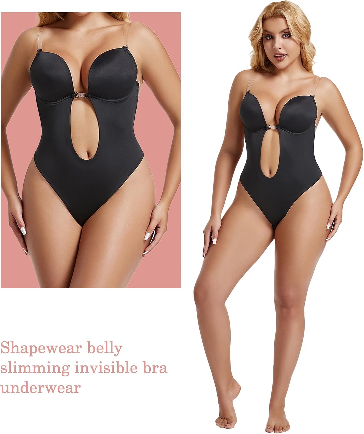 Sliot Strapless Shapewear for Women - Backless Bra Bodysuit, Deep Plunge Body Shaper for Backless Dress