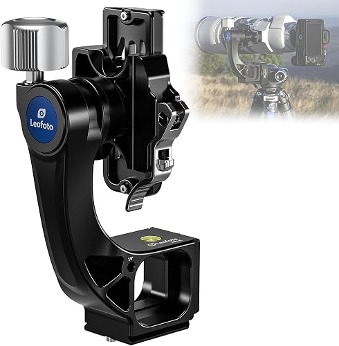 Leofoto Monopod Gimbal Head for Camera, Professional Aluminum Alloy Tripod Head with Arca-Swiss Dovetail Quick Release Plate, 360° Panoramic Shooting for DSLR Camera Up to 48lbs/22kg (MPG-02L)
