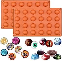 Vista 9 de FUNSHOWCASE 24 cavidades Mini Semi Esfera Medio Ronda Silicona Molde Chocolate Teacake Fondant Candy Tray 1inch Cavidades