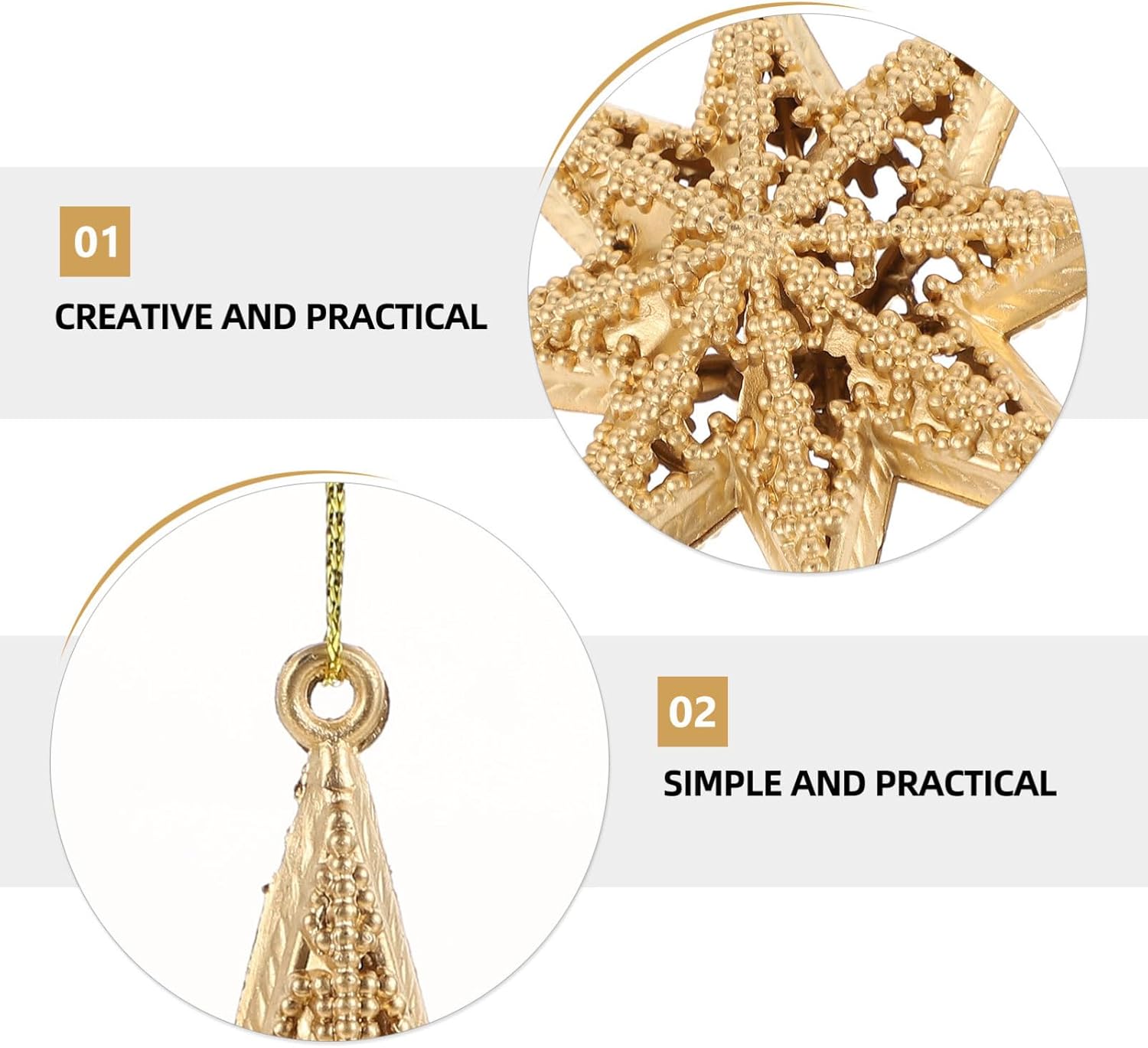 Tofficu 36pcs Ornaments for Christmas Tree Mini Eight-Pointed Star Pendants for Holiday Decorations for Home Decor and Party Use