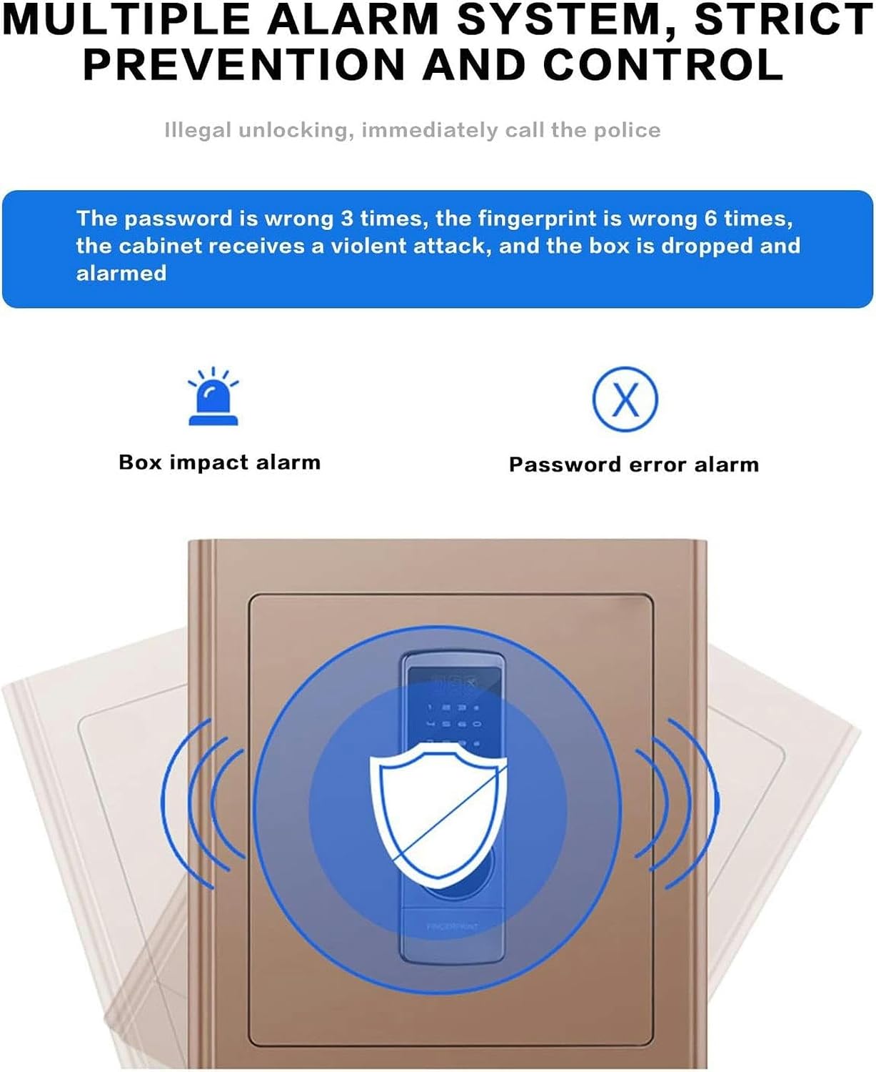 AMNOOL Home Safe Fireproof Waterproof, Digital Home Security with Programmable Keypad and Spare Keys, Document Safe for Money Medicine Valuables Id Biometric Fingerprint-1