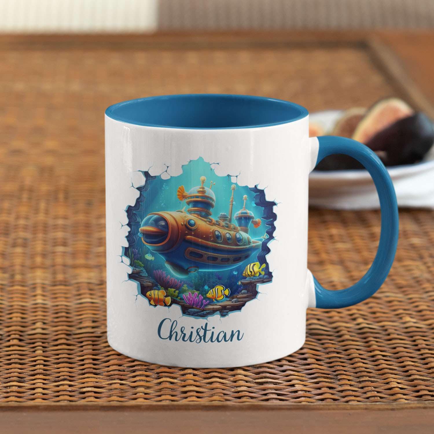 Amazon.com: Personalized Novelty Submarine On Tea Cup, Custom Name