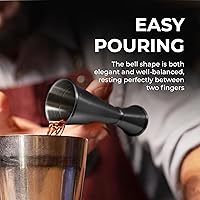 Vista 4 de Zulay - Jigger de cóctel de estilo japonés de alta calidad, 2 onzas, 1 onza, doble gatillo de bartending - Acero inoxidable 304 con medidas grabadas