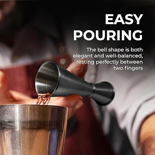 Miniatura 4 de Zulay - Jigger de cóctel de estilo japonés de alta calidad, 2 onzas, 1 onza, doble gatillo de bartending - Acero inoxidable 304 con medidas grabadas